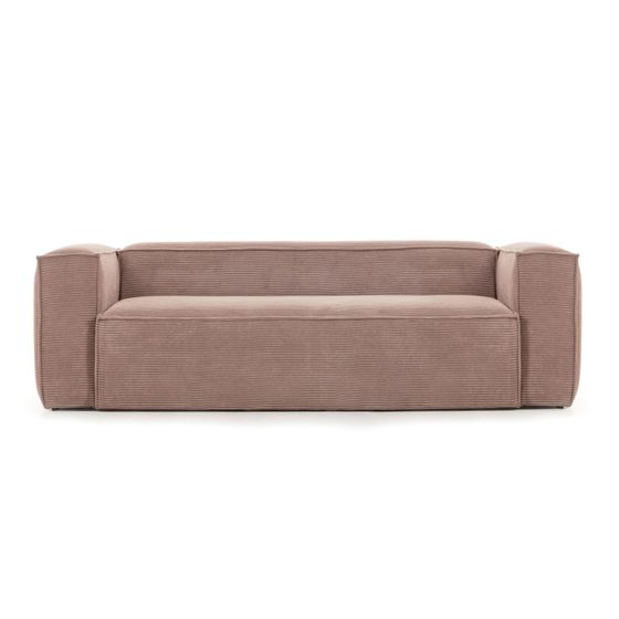 Двухместный диван Blok  210 см, розовый вельвет