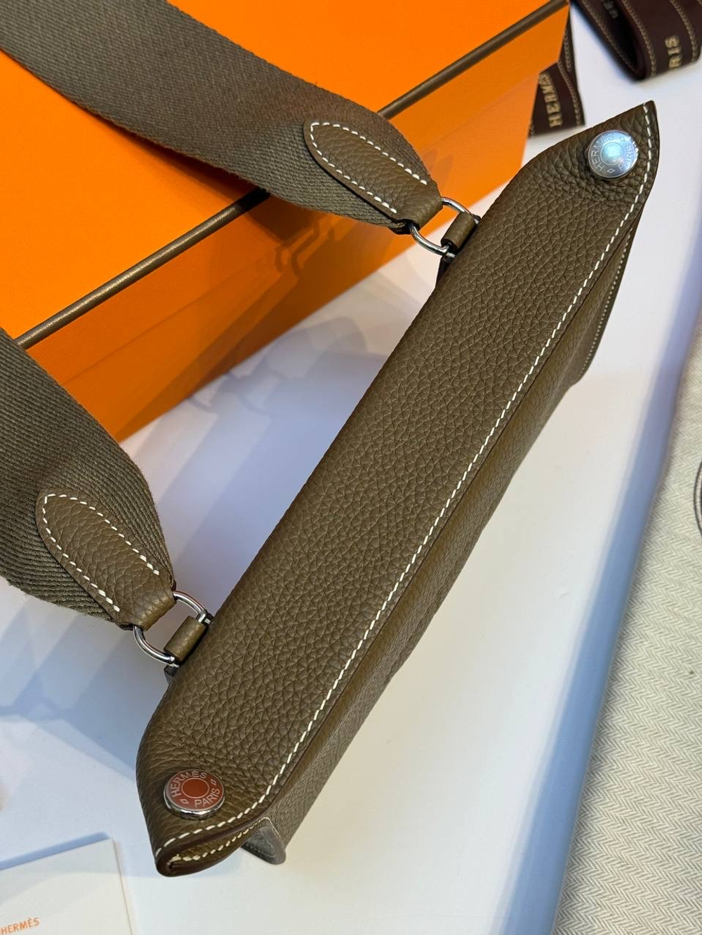 Мужская сумка Hermes Videpoches цвета хаки