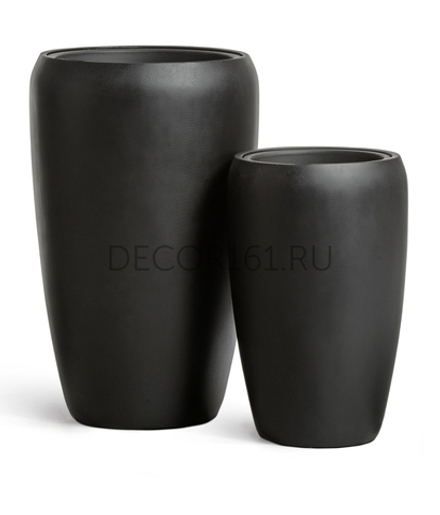 Кашпо TREEZ Effectory Black Stone Высокий округлый конус Антрацит в-51 см, д-32 см 41.33-12-22-091-BLCK-51