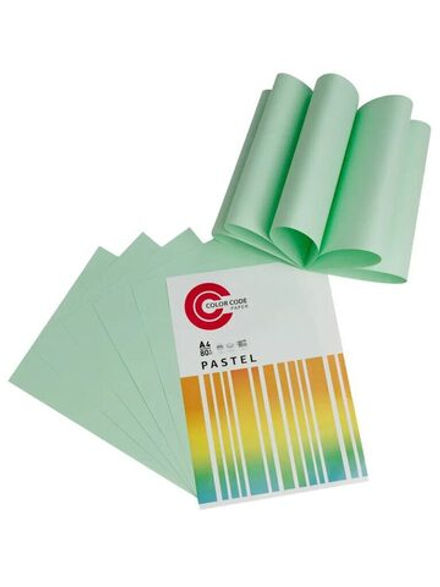 Бумага А4 цветная 50л Color Code ПАСТЕЛЬ, зеленая