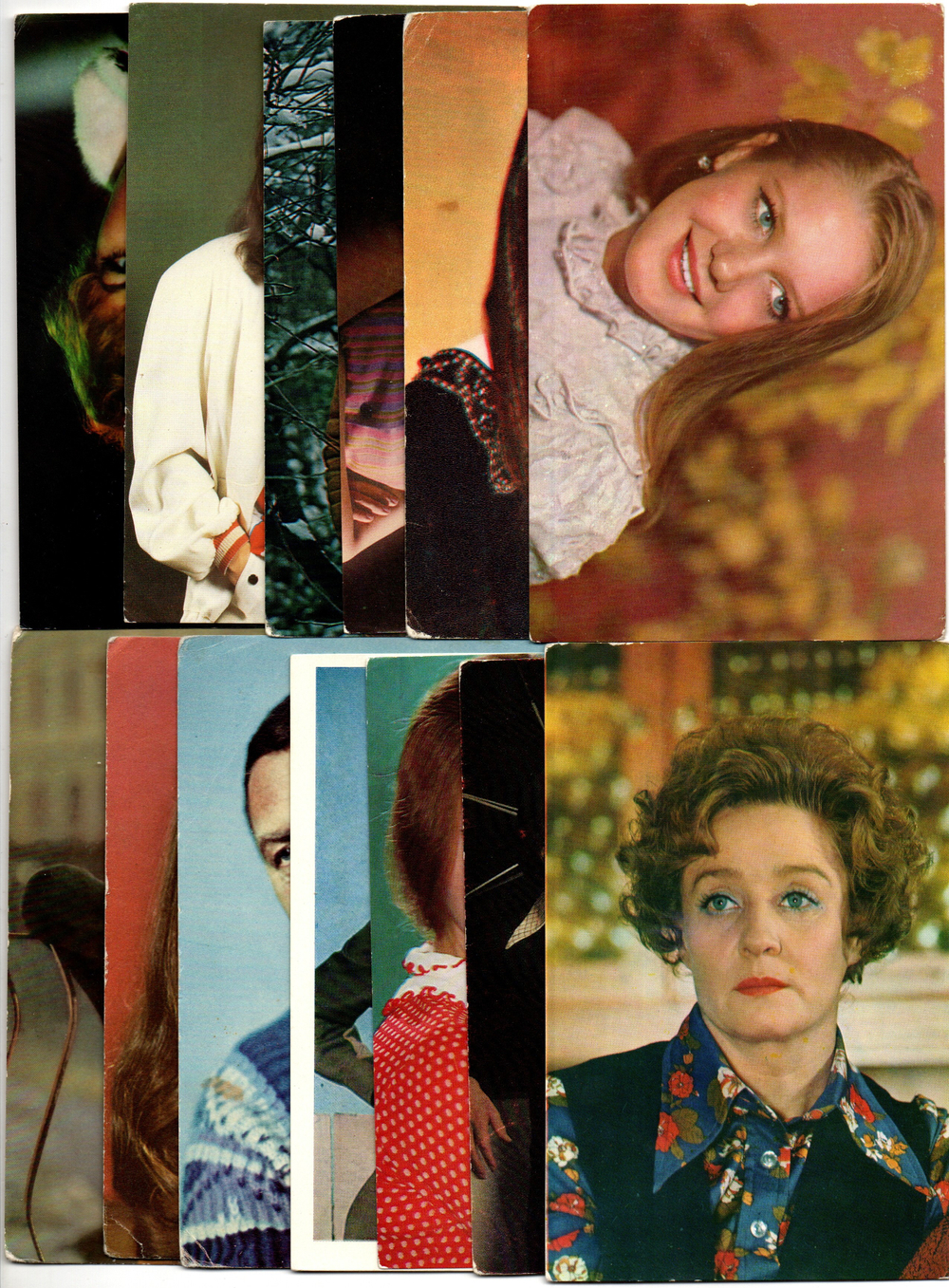 №131 Открытки Артисты и актёры СССР 1970–1980-е г. 25 штук. Цветные, чистые, без повторов