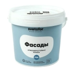 Фасадная краска для стен Svetofor F25 Белая 1,4 кг, моющаяся, для наружных и внутренних работ, матовая, водоэмульсионная, акриловая, без запаха растворителей