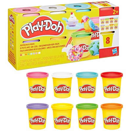 Play-Doh Ciastolin Rainbow Colours 8-PAK Многоразовые тюбики G0691