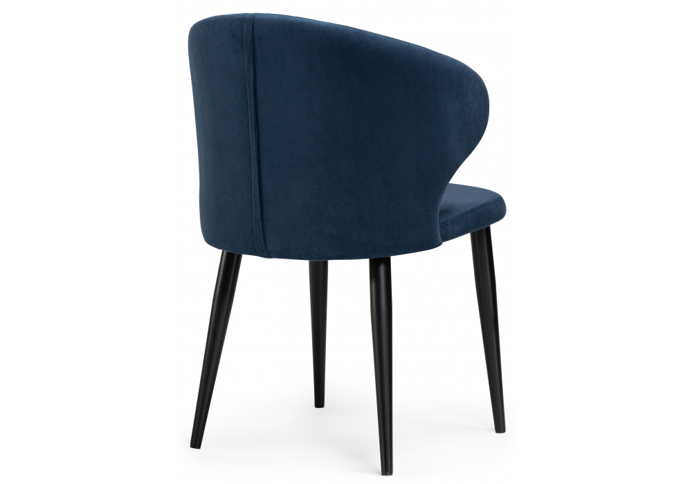Стул на металлокаркасе Woodville Алсисар темно-синий, черный, ножки черные