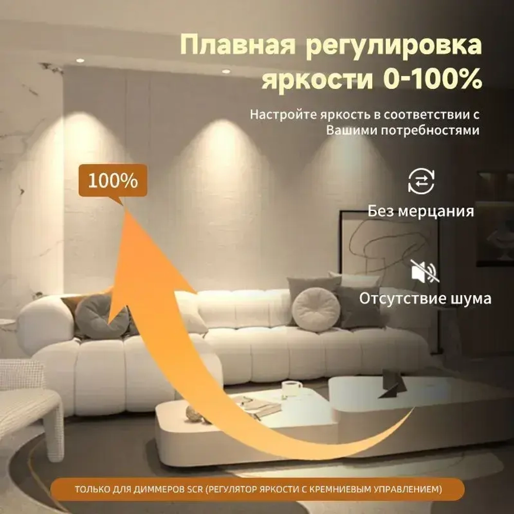 Панель светодиодная встраиваемая круглая диммированая 7Вт 230В 3000K/4000K/6000K белая IP44 JINHANG, 1 шт.