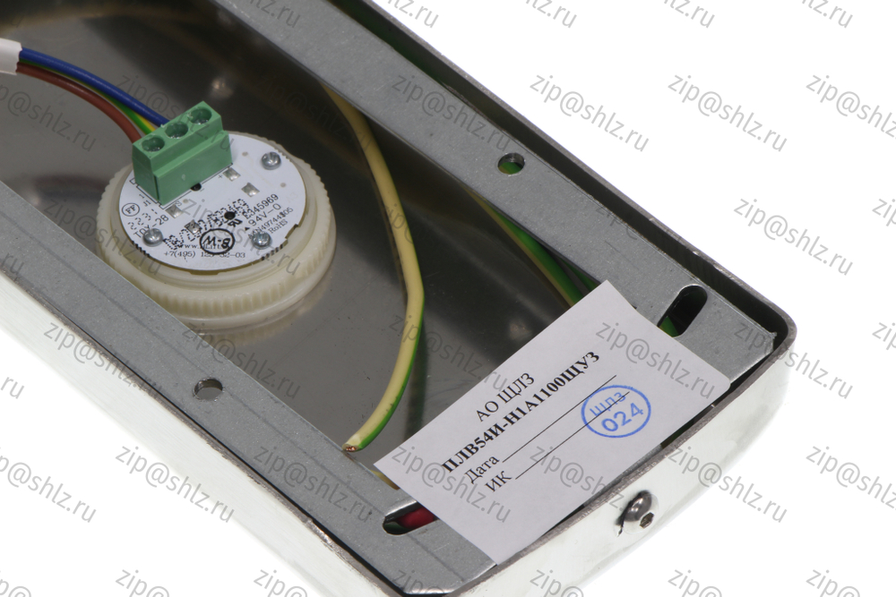 Пост вызывной накладной однокнопочный в сборе, круглая кнопка, символ "Стрелка", белая подсветка, сатинированная(шлифованная) нержавеющая сталь, ПЛВ54И-Н1А1100ЩУ3, 0601Щ.12.04.100А-10