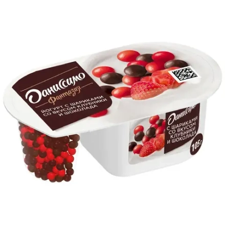 Даниссимо Йогурт Фантазия хр.шоко.шар.Клубника 6,9% 105 гр.