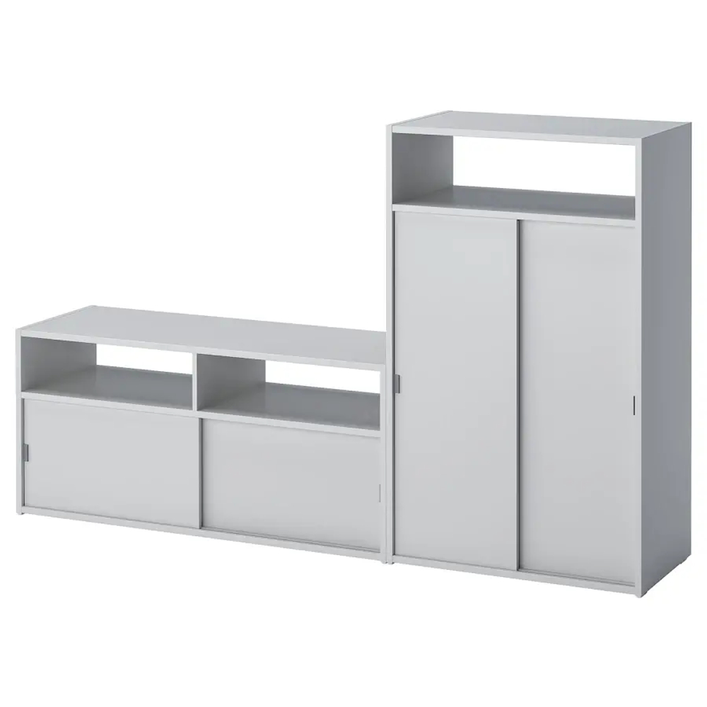 Тумба под телевизор - IKEA SPIKSMED, 97x32x157cм, серый, СПИКСМЕД ИКЕА