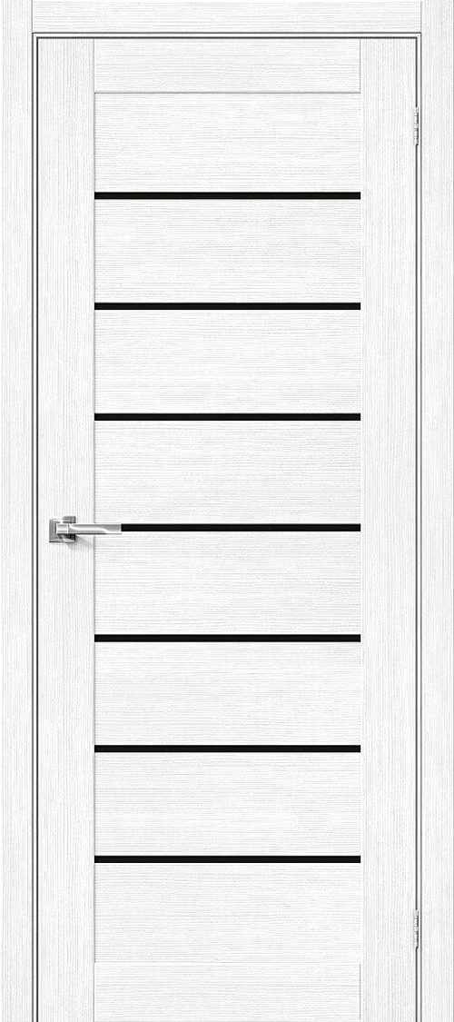 Дверь Браво-22 / Цвет Snow Melinga / Стекло Black Star / Двери Браво