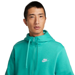 Мужская теннисная кофта Nike Swoosh M Club Hoodie FZ BB - washed teal/washed teal/white