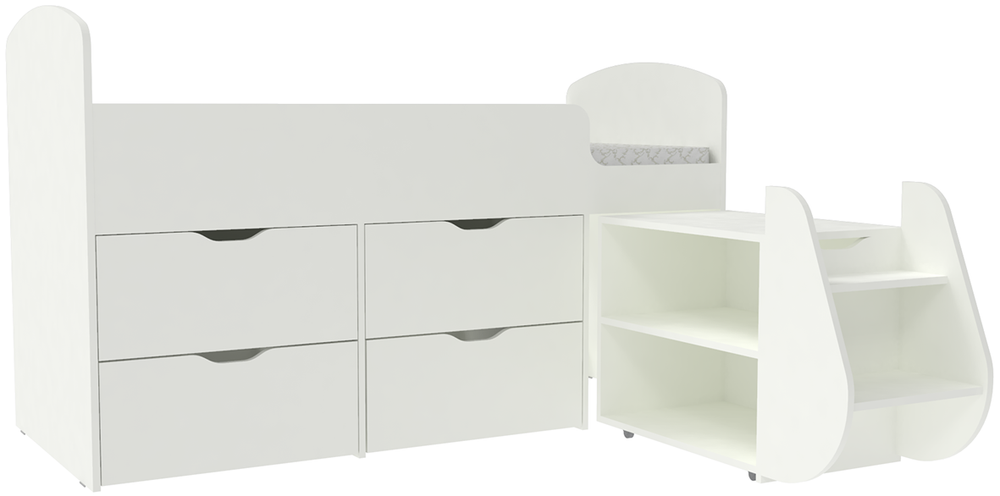 Кровать-чердак КарИВи Малыш 7 Белый  Белый