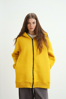 Худи на молнии с начесом, «Горчица»