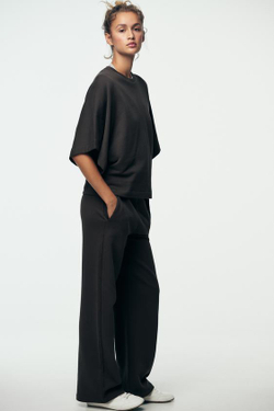 ZARA БРЮКИ В СТИЛЕ РУСТИК С РЕМНЕМ, УГОЛЬНЫЙ