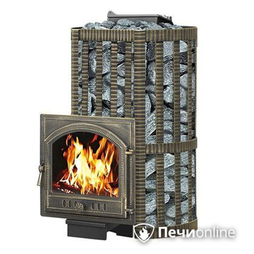 Печь для бани Везувий Ураган Ковка 22 (205) с закрытой каменкой чугун
