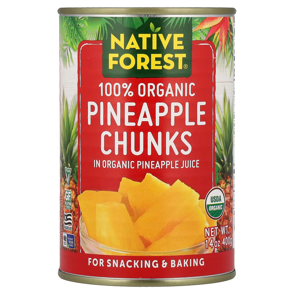 Native Forest, 100% органические кусочки ананаса, 400 г (14 унций)