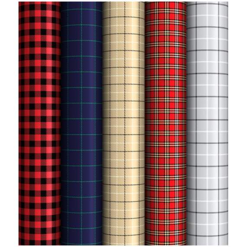 Упаковочная бумага глянц. 70*100см, ArtSpace "Tartan", 1 лист, 65г/м2, ассорти 5 дизайнов И