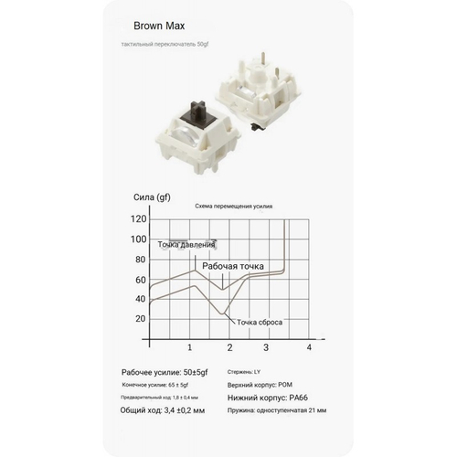 Беспроводная механическая клавиатура Nuphy Kick75, гибридный профиль, прошивка IO, Brown Max switch (KICK75HP-TG-BRM)