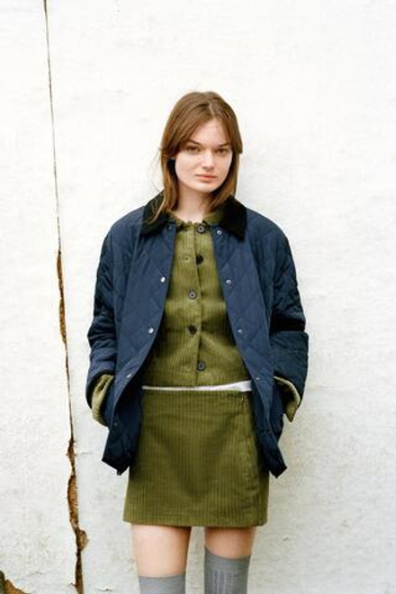 ZARA НЕПРОМОКАЕМАЯ СТЕГАНАЯ КУРТКА, МОРСКОЙ СИНИЙ