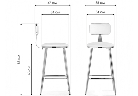 Барный стул Woodville Persi dark gray, gold