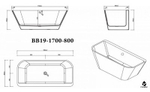 ВАННА АКРИЛОВАЯ ОТДЕЛЬНОСТОЯЩАЯ 1700*800 BELBAGNO BB19