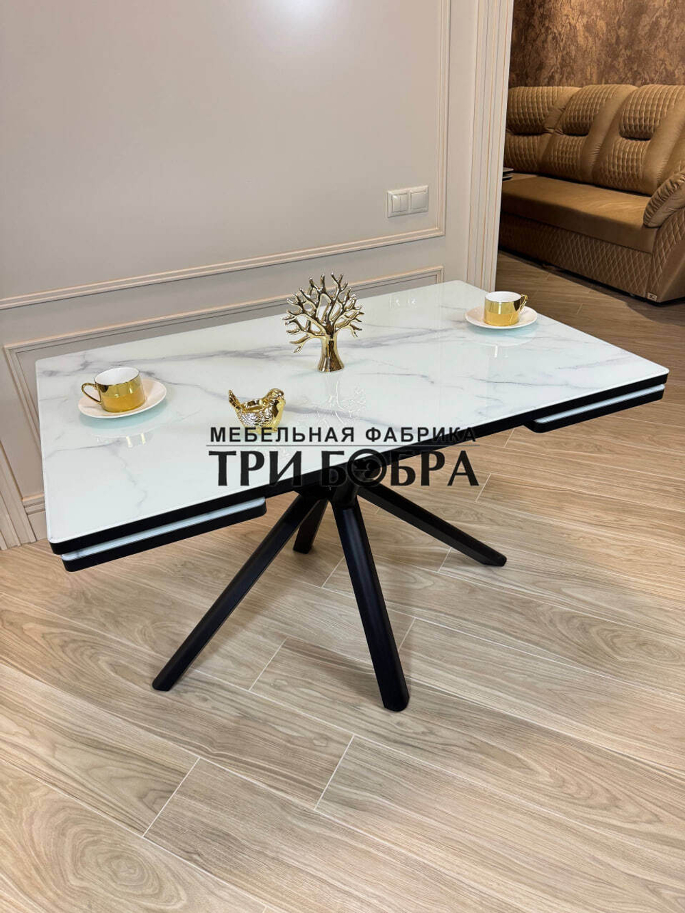 Кухонный раздвижной стол "Элит", итальянский мрамор