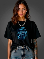 Футболка больших размеров с принтом стаканчики