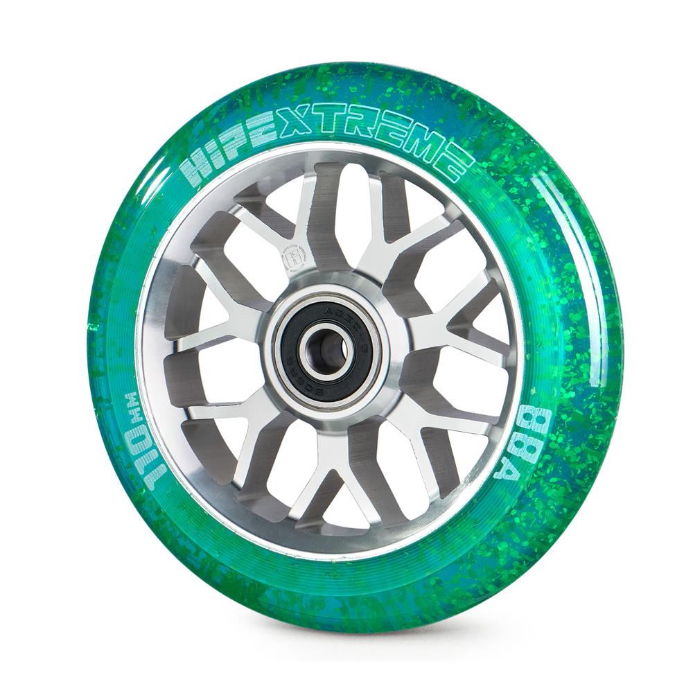 Колесо HIPExtreme Neon Flakes 110*24 мм, серебро/голубой