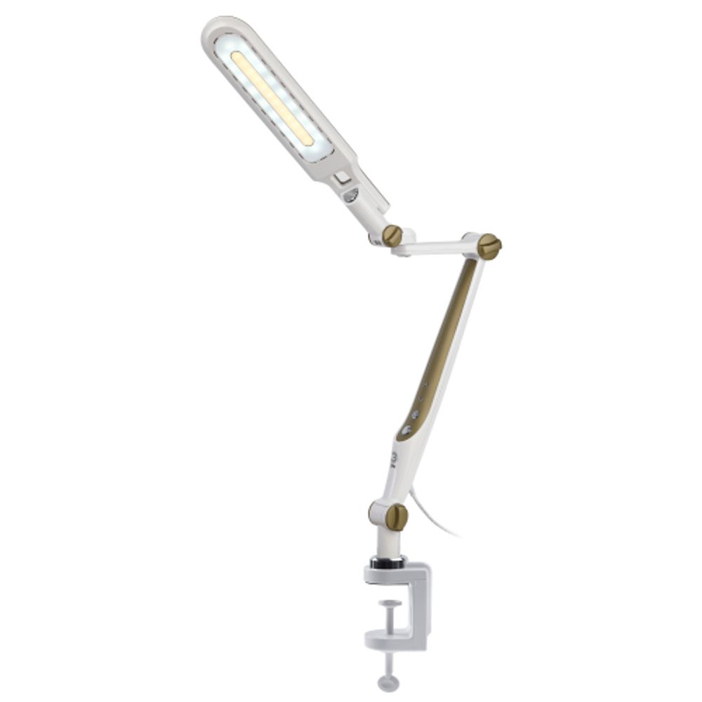 Настольный светильник ЭРА NLED-496-12W-G светодиодный на струбцине золото
