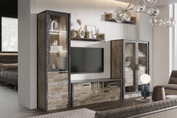 Тумба для ТВ Амели, Дуб Юкон, Бетон темный