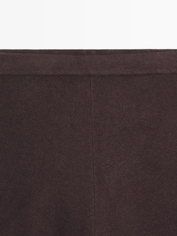 Massimo Dutti Широкие трикотажные брюки, коричневый