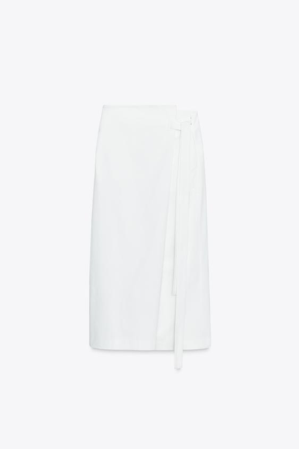 ZARA ЮБКА МИДИ АСИММЕТРИЧНОГО КРОЯ — ZW COLLECTION, ЖЕЛТОВАТО-БЕЛЫЙ