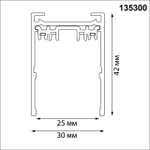 135300 PORT NT25 200 черный Шинопровод накладной/подвесной в комплекте заглушки 2шт, крышка и соединит. планка, 2м IP20 90-240V VECTOR