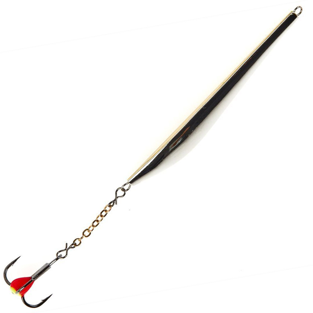 Блесна вертикальная зимняя Lucky John DOUBLE BLADE с цепочкой и тройником (65мм, 11гр)