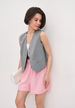 Шорты прямые удлиненные розовые