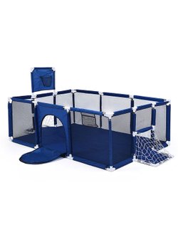 Манеж детский прямоугольный (120*180*60) цвет синий (М11-1)