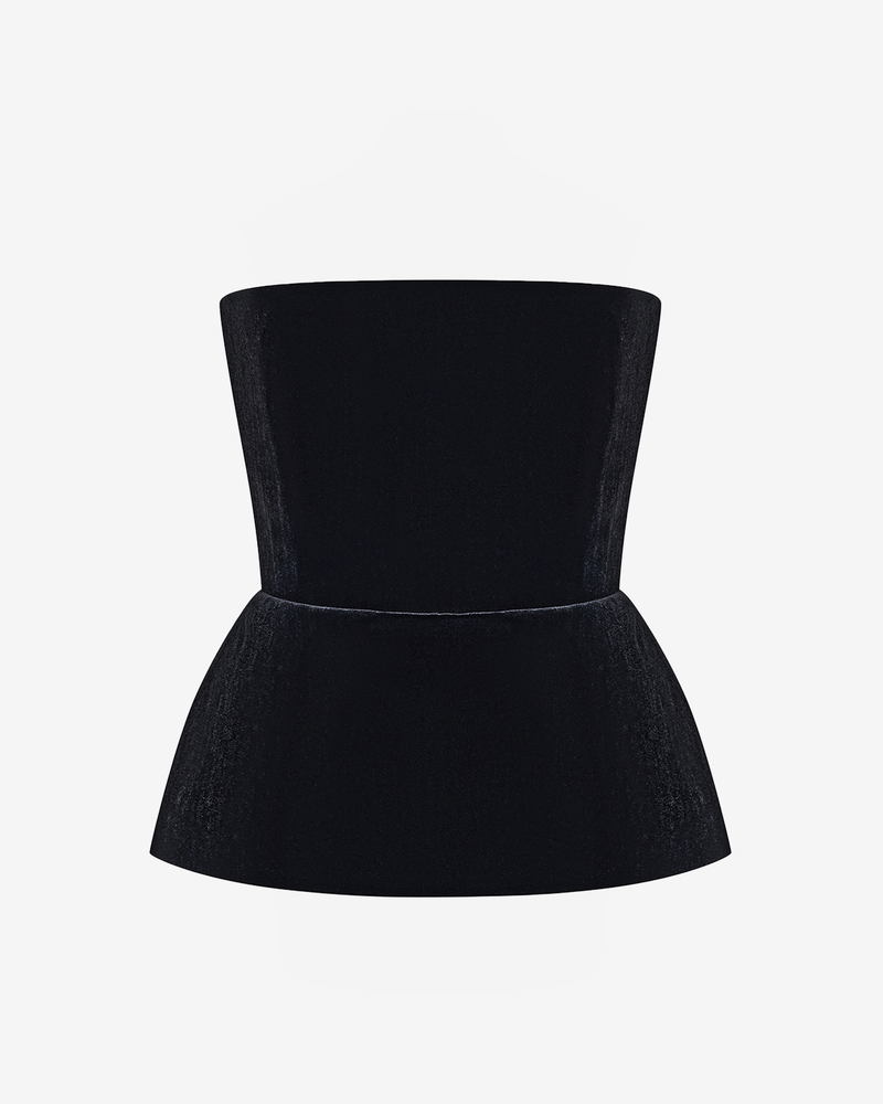 Топ корсетный из бархата с баской