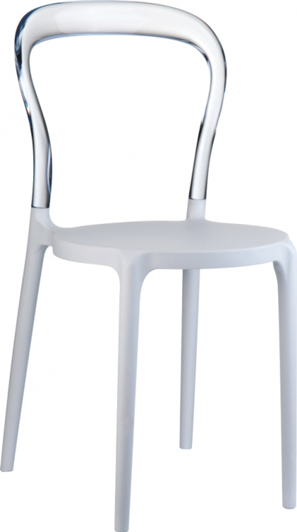 Стул пластиковый Siesta Contract Mr Bobo, белый, прозрачный