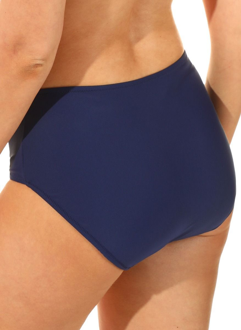 Раздельный купальник: принтованный лиф и высокие плавки (Размер: D/XXL) (Цвет: синий с черным)