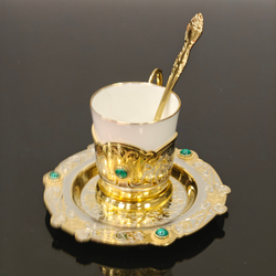 Кофейный набор Златоуст c малахитом "Утро"