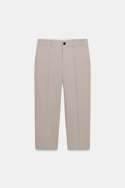 ZARA УКОРОЧЕННЫЕ БРЮКИ — ZW COLLECTION, СЕРО-КОРИЧНЕВЫЙ