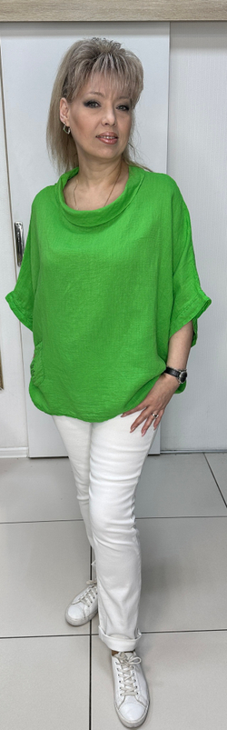 Итальянский блузон-пончо с кармашком