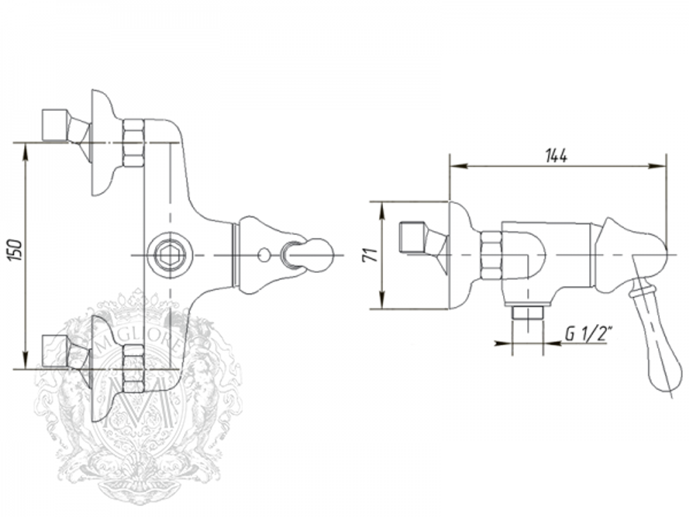 Смеситель для душа  Migliore Maya ML.MAY-8938 схема