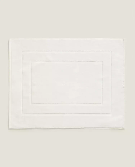ZARA HOME ХЛОПКОВЫЙ НЕСКОЛЬЗЯЩИЙ КОВРИК ДЛЯ ВАННОЙ, СЛОНОВАЯ КОСТЬ