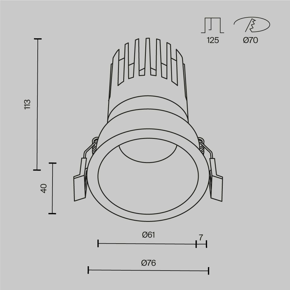 Светильник встраиваемый светодиодный Maytoni   DL118-15W-2.7K-W