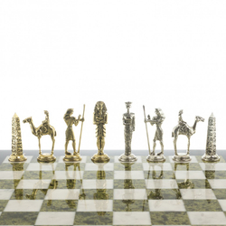 Шахматы "Древний Египет" доска 40х40 см мрамор змеевик G 122636