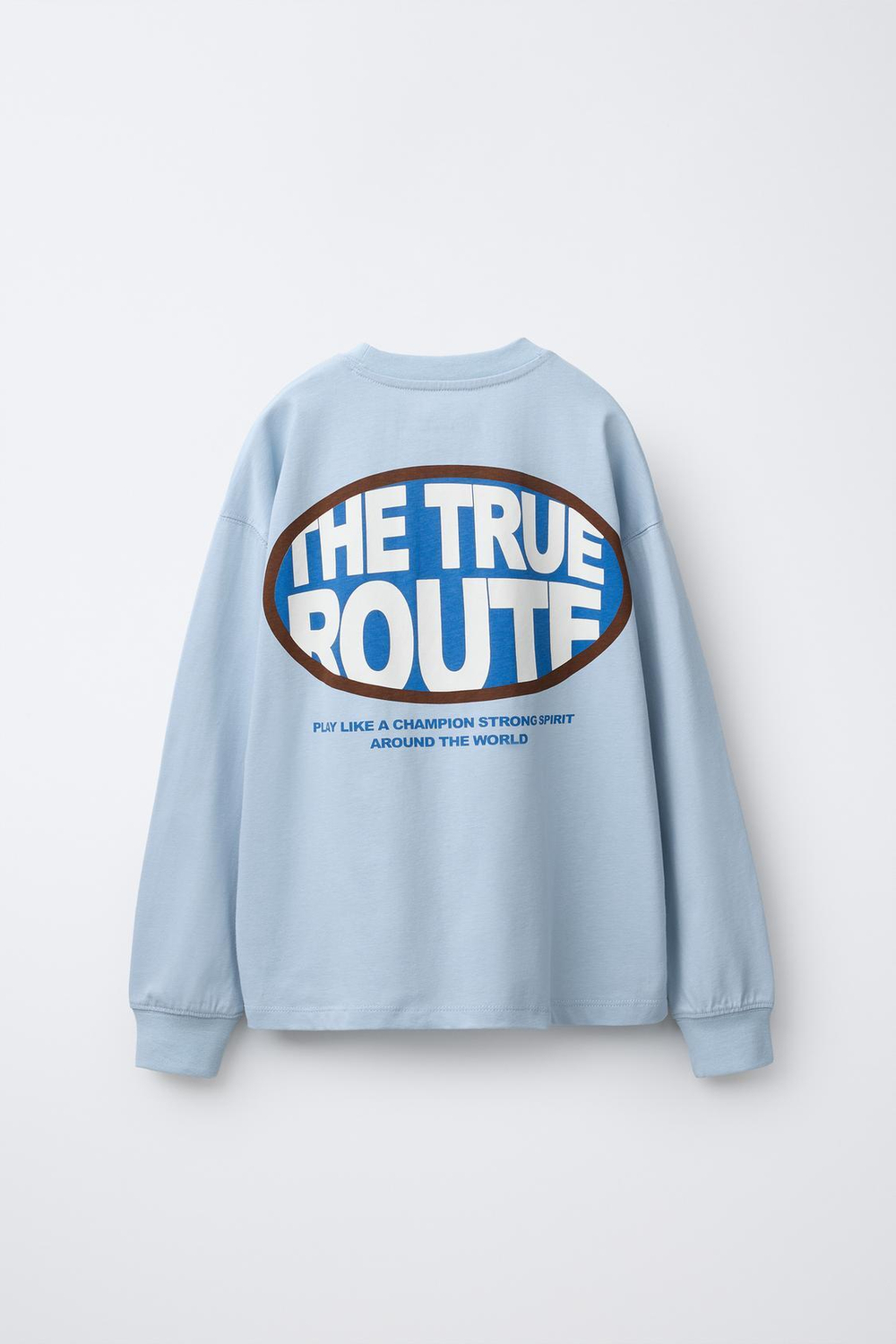 ZARA ФУТБОЛКА С ПРИНТОМ ЛОГОТИПА, СИНИЙ