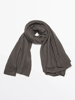 Massimo Dutti Шарф из 100% кашемира, кротово-коричневый