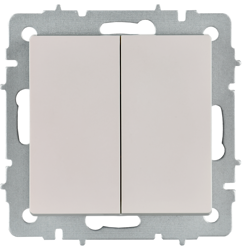 BRITE Выключатель 2-клавишный перекрестный 10А ВС10-2-3-БрЖ жемчуг IEK