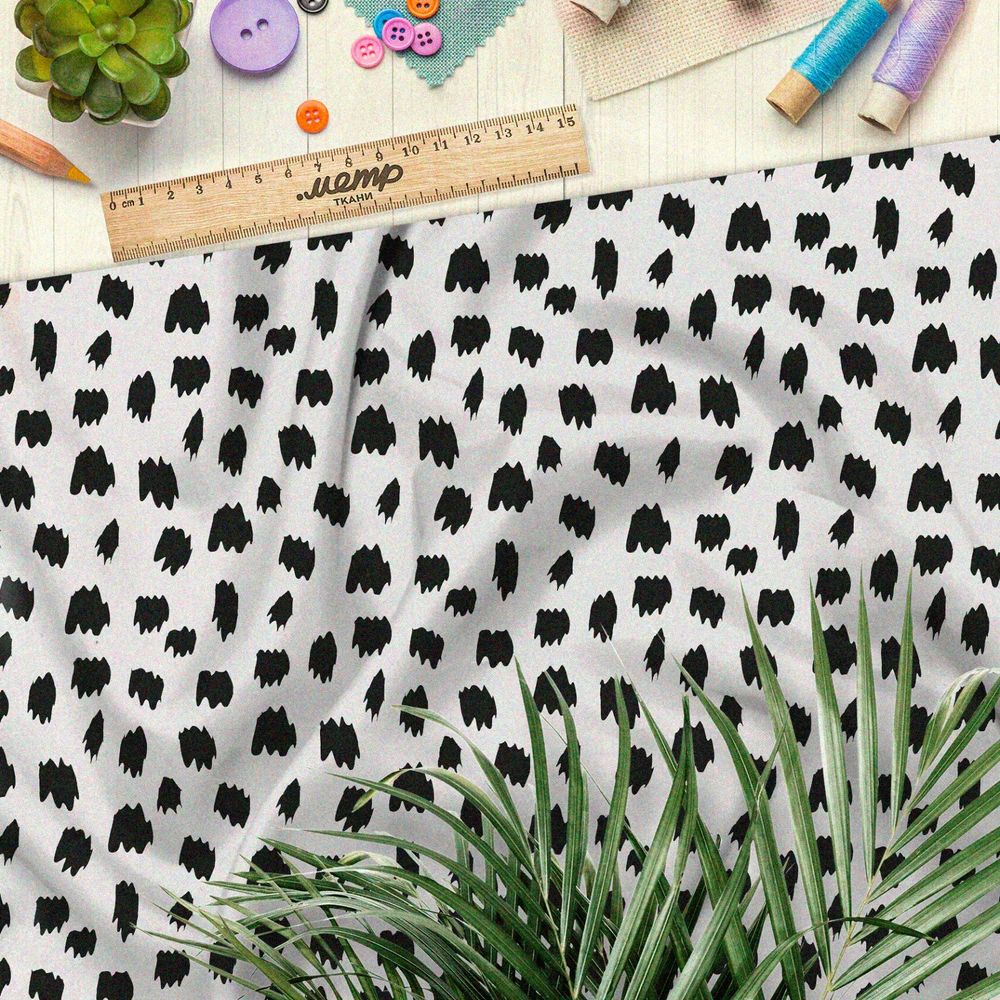 Ткань муслин бежевый гепардовый узор