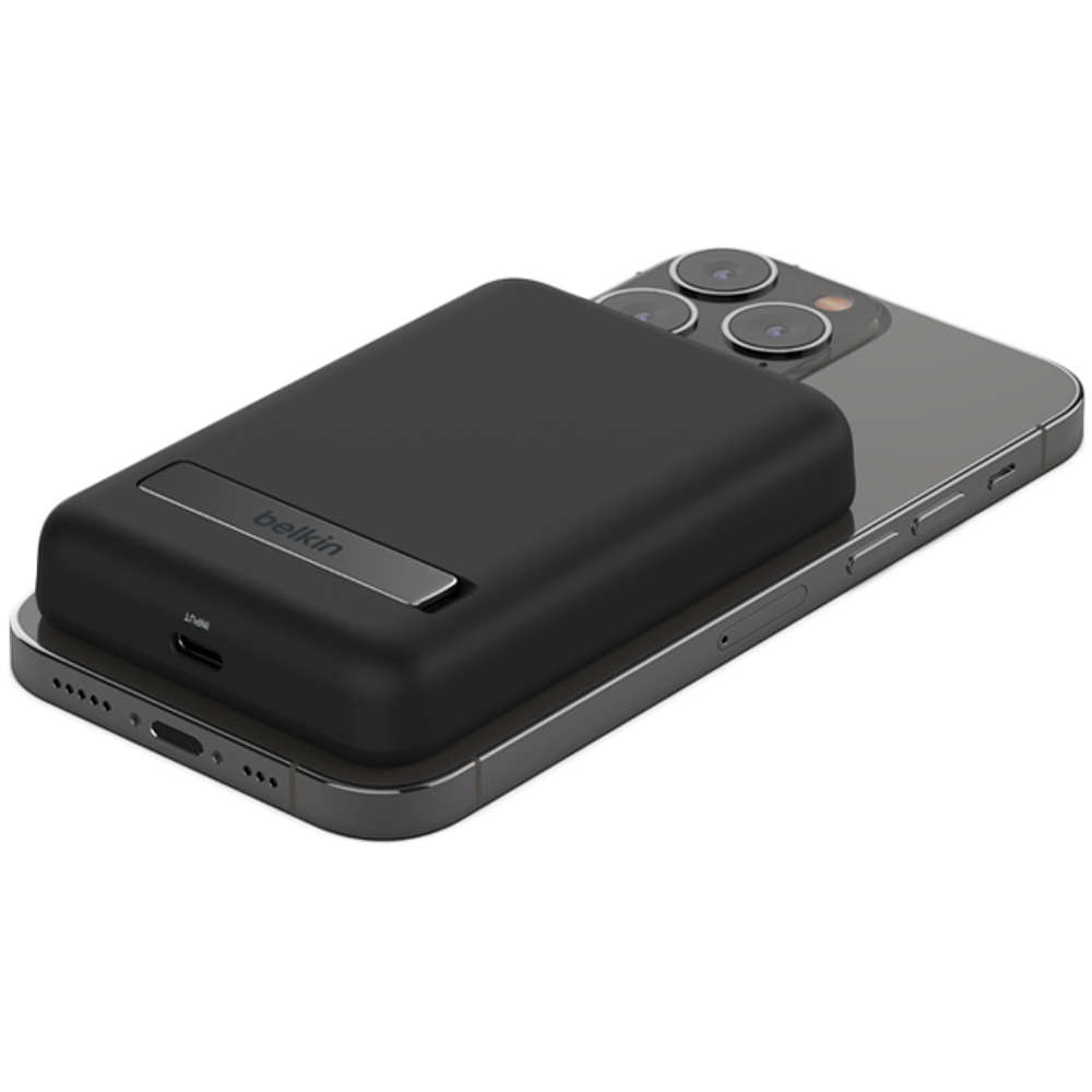 BELKIN 5K MAGNETIC WIRELESS POWER BANK + KICK STAND, BLACK